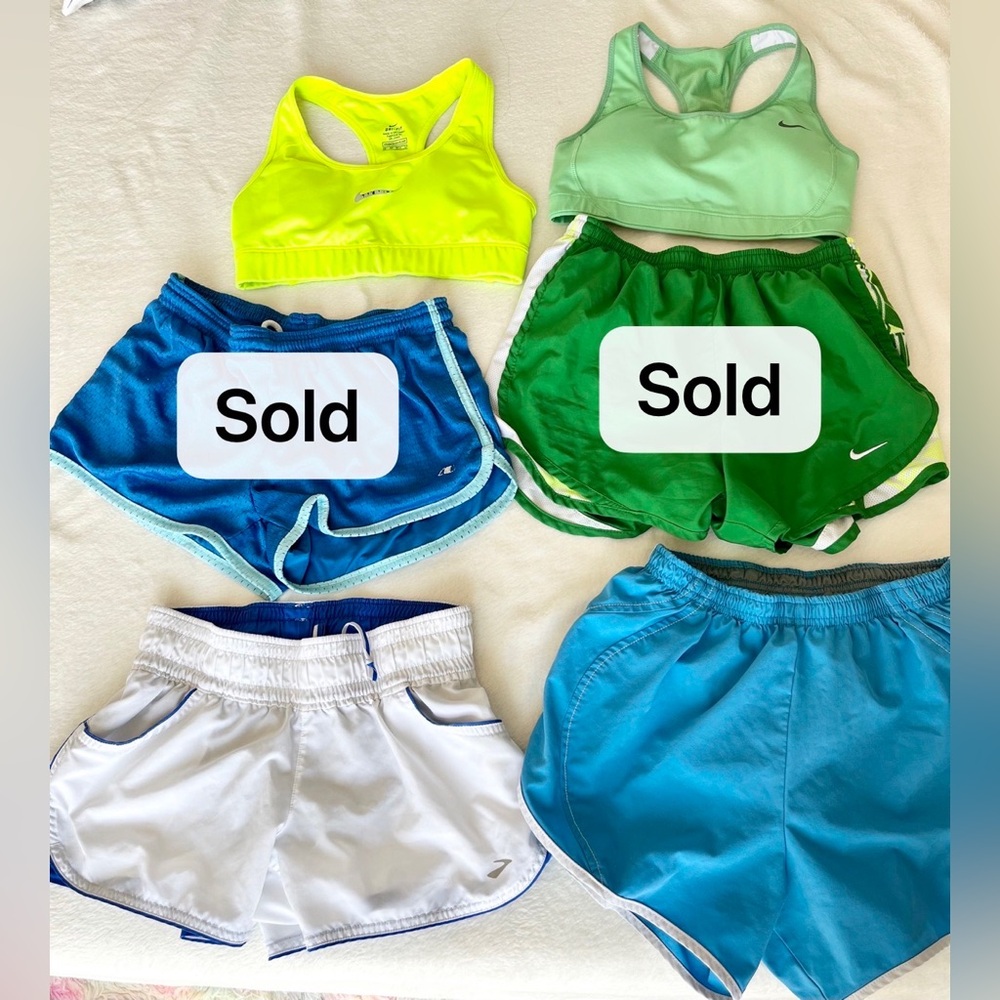 Bundle of 6 Athletic Items - 2 Sports Bras & 4 Running Shorts (Size XS)